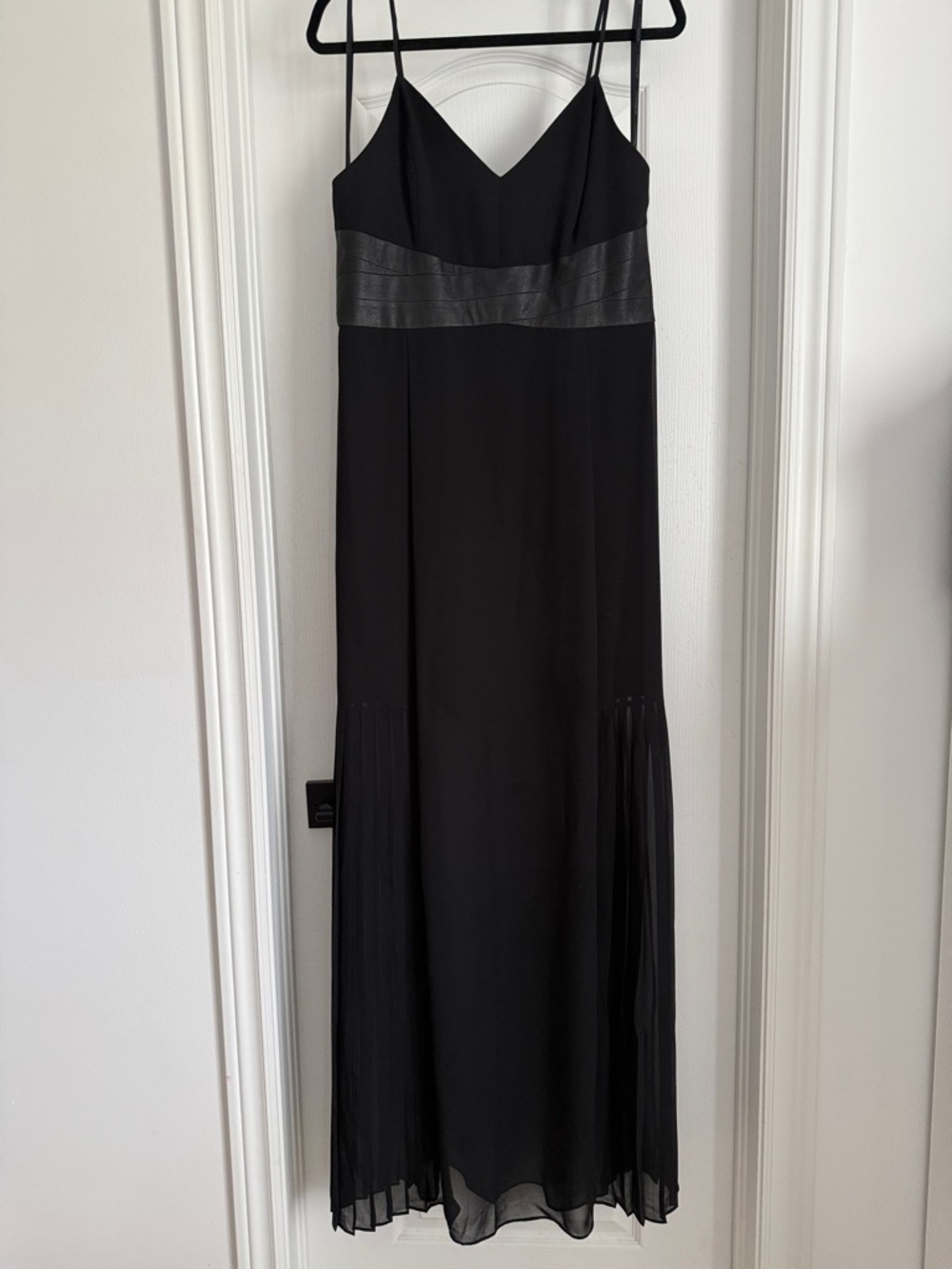 BCBGeneration Black Spaghetti-Strap Maxi Dress with Detailed Waist